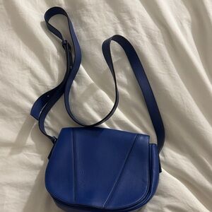 Blue Vince Leather Crossbody Bag